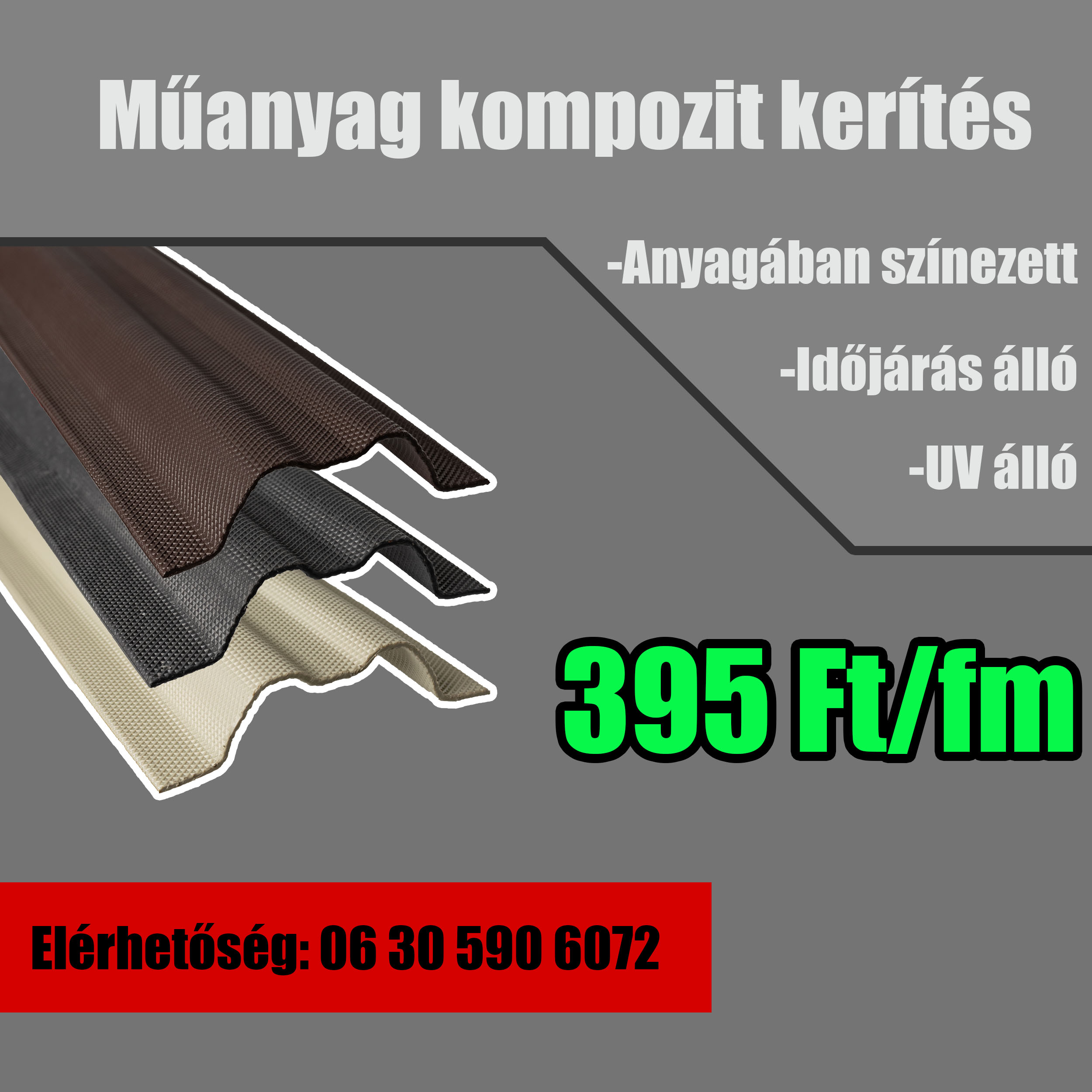 WPC kerítésléc árlista bézs barna antracit